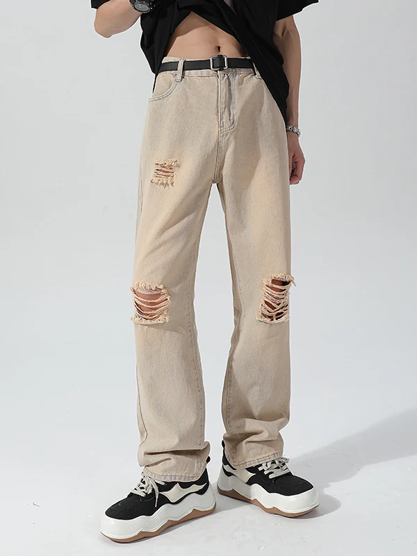 

Retro Waed Men's Jeans Spring Autumn Loose Straight Leg American High Street Wide Leg Dad Pants Casual Comfortable Fit