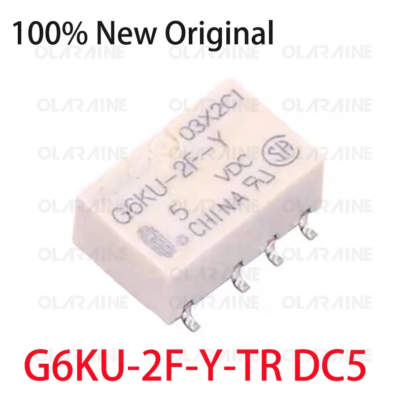 1/5/10Pcs G6KU-2F-Y-TR DC5 Low Signal Relays - PCB	 Coil voltage 5 VDC  Current 1 A Power consumption 100 mW