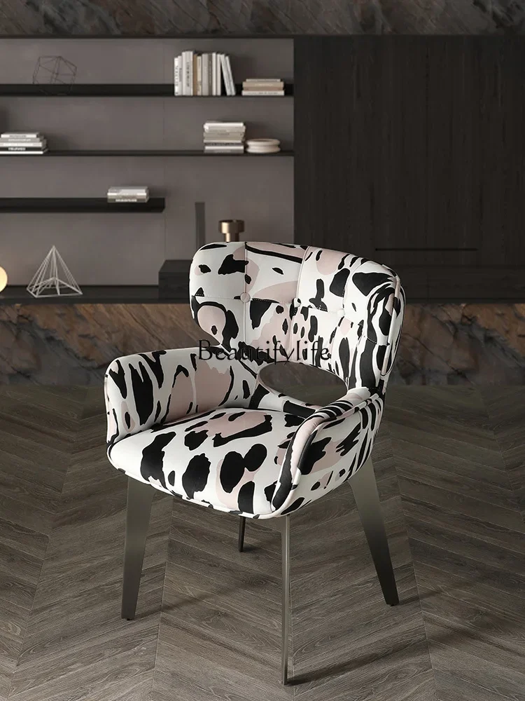 

Whole house furniture Italian Minimalist Dining Chair Light Luxury Armrest Modern Minimalist Designer Creative Study Desk Chair