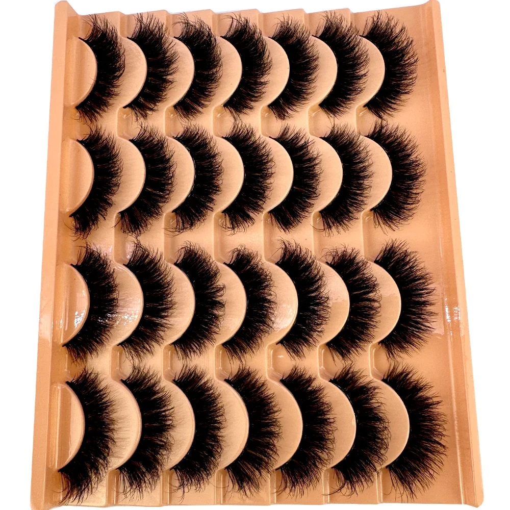 14/5D vison cils 100% sans cruauté cils réutilisables cils naturels vaporeux faux cils maquillage en gros bande moelleux chat cils