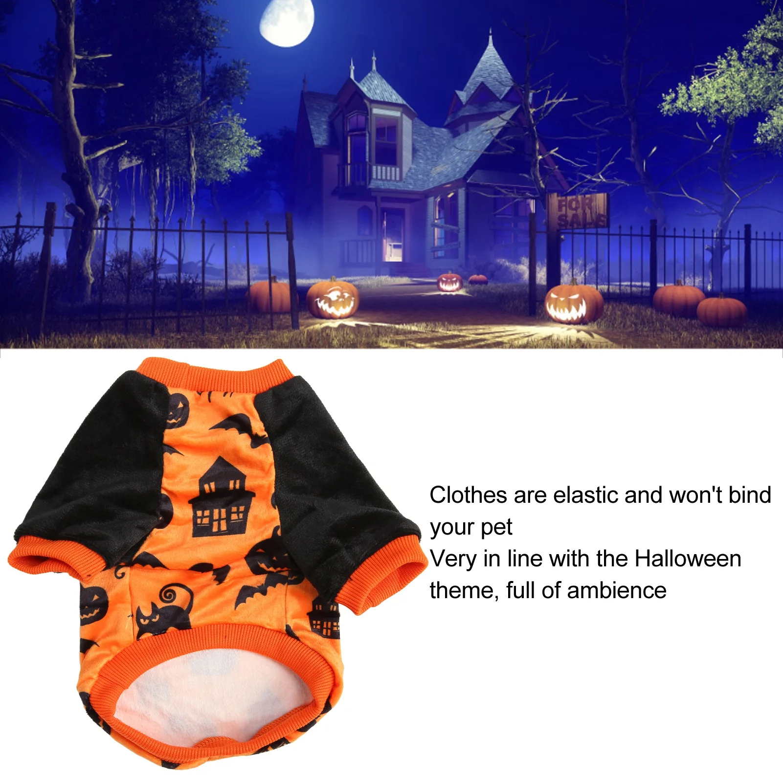 Pet Clothes For Halloween Costumes Pumpkin Pattern Lovely Shirt For Pet Medium Dogs Puppy Cats T Shirt