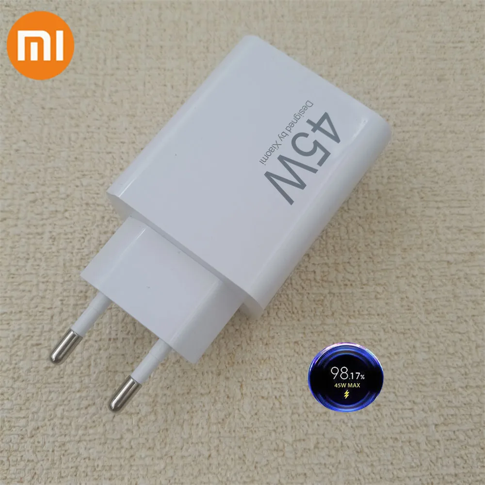 Original Xiaomi Pad 7 45W EU Charger Turbo Fast Charge Adapter 1/1.5/2M Type C Cable For Redmi Note 