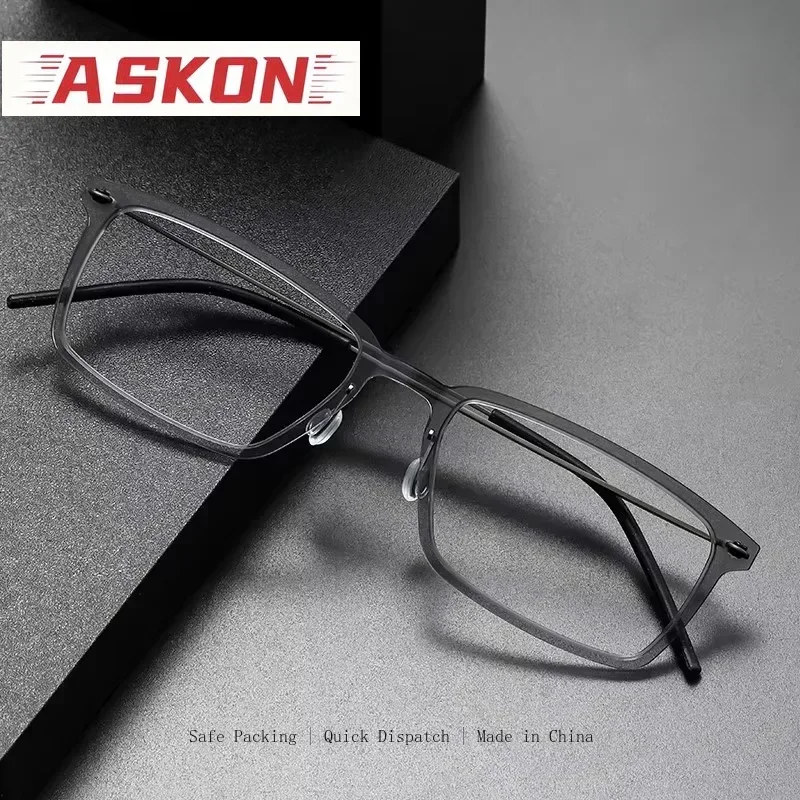 ASKON Acetate Titanium Glasses Frame Men Round Ultralight Eyeglasses frames Screwless women Eyewear