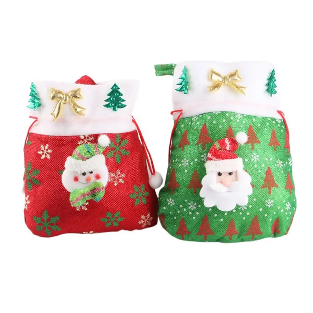 Sac fourre-tout à bonbons pour enfants avec poignée, décoration de la maison, décoration d'arbre de Noël, poudres cadeaux pour enfants