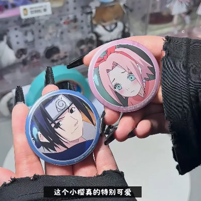 NARUTO Action Toy Figures Uchiha Sasuke Brooch Haruno Sakura Brooches for Woman Toys Hobbies Metal Accesorios Cosplay Girl Gifts