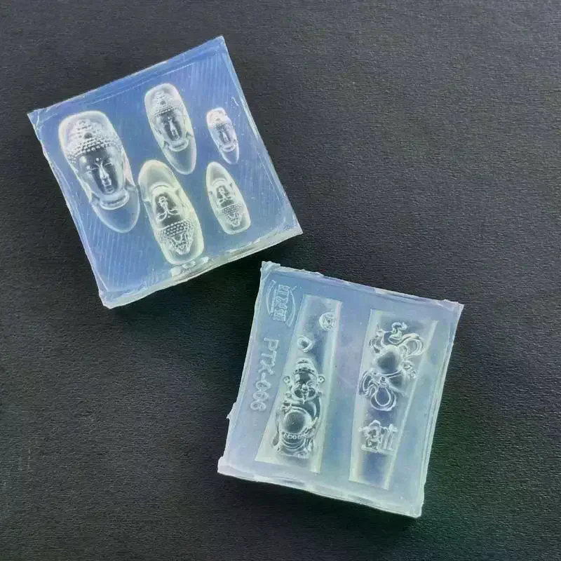 Moule acrylique 3D tête de bouddha dieu de la richesse, décoration Nail Art, modèle de manucure en Silicone pour breloque des ongles, DIY bricolage