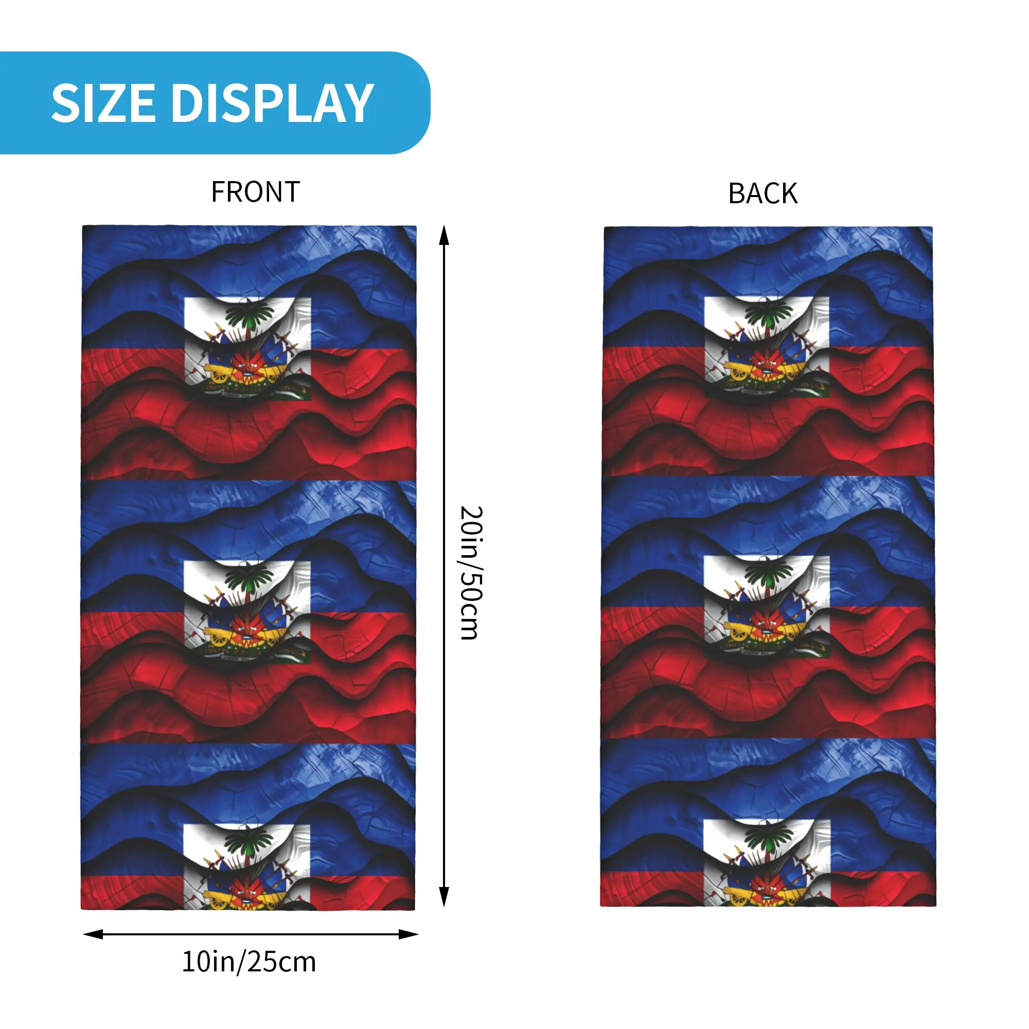 Haiti Flag Balaclava  Hunting Fishing Tactical Mask Unisex y2k Funny UV Protection Bicycle Mask Soft Warm Scarves view 5