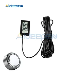 FY-10 Embedded Digital Thermometer with 3M Wire and LR44 Battery Aquarium Car Water Bath Temperature Tester Monitor