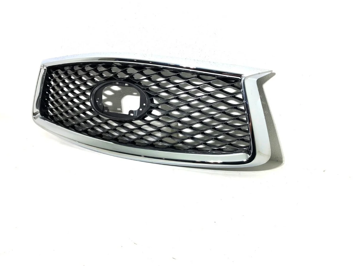 For Infiniti QX50 2019-2024 Front Bumper Grille Chrome Frame Gray Inside No PDC Holes OE 62310-5NA0A Direct Replacement