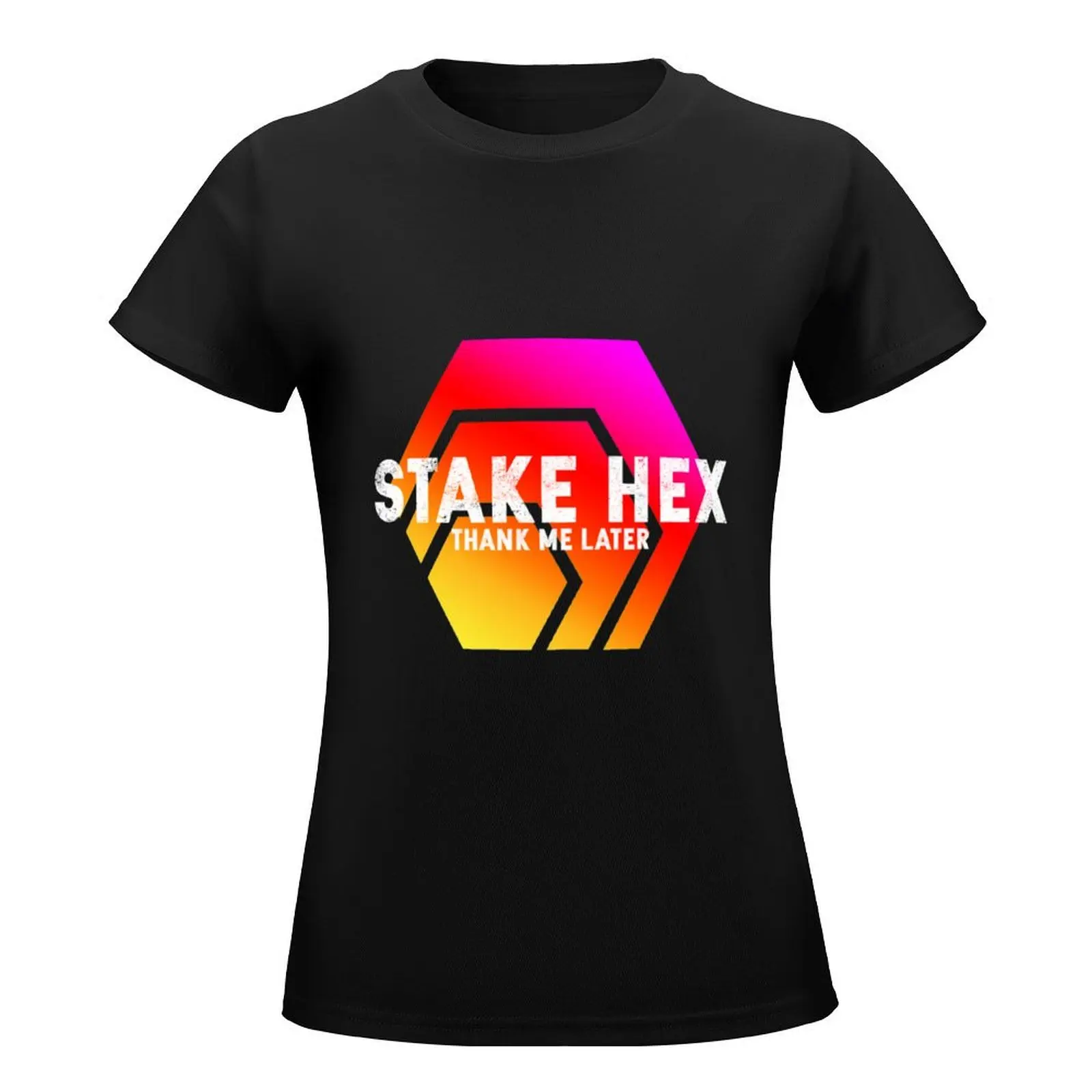 HEX Crypto Hexagon Logo, A Cool Crypto for Mens and Womens. T-Shirt quick drying animal prinfor vintage black t-shirts for Women