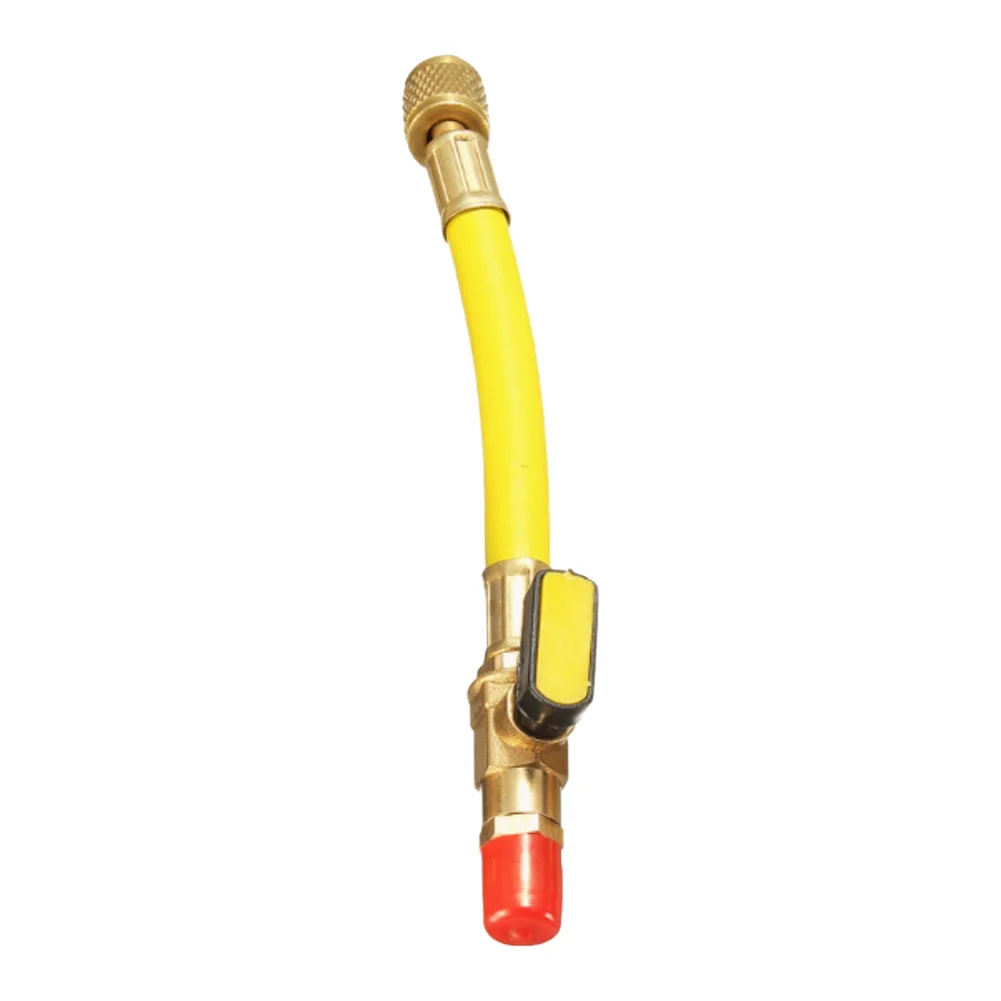 Pressure Resistant Coolant Charging Hose with 1/4 Inch Brass Ball Valve for Car Air Conditioning System Refill
