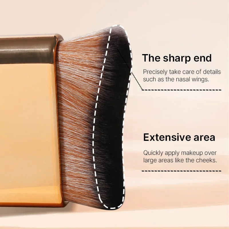 Soft Bristle Multi-Use Makeup Brush for Liquid Foundation Cream Blush Contour Tanning, Daily Blending Buffing Tool