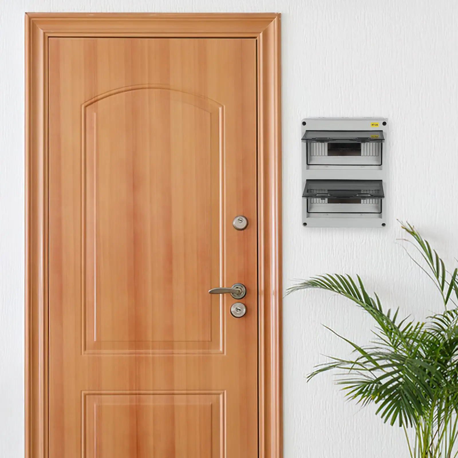 Caja de conexiones eléctricas de distribución impermeable de doble fila HT24, cableado doméstico, interruptor de plástico, ABS eléctrico para exteriores grande