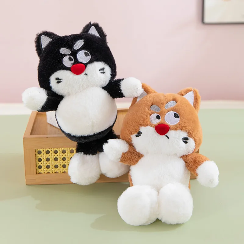 

9.8in Cute Googly Eyes Cat Plush Toy Fluffy White Kitten Peluche Stuffed Animal Doll Gift for Boys Girls Christmas Birthday Gift