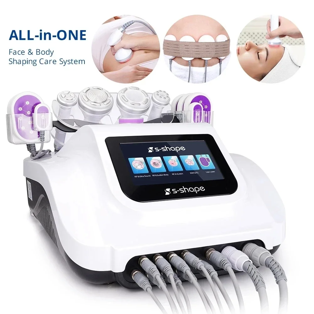 S Shape Cavitation Machine 30k Multi-Functional Vacuum Suction EL Electroporation Body Slimming Face Lifting Beauty Equipment