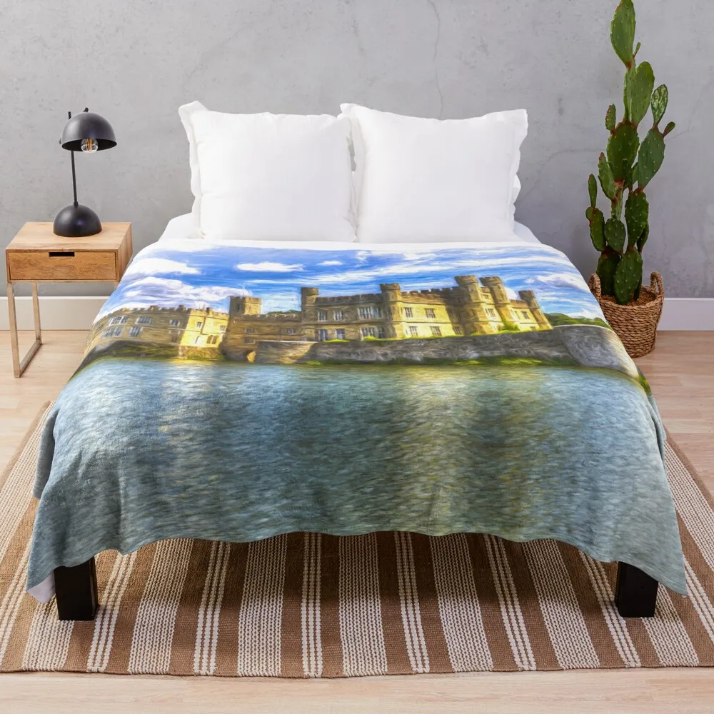 

Medieval English Castle Art Throw Blanket Vintage decorative Blankets