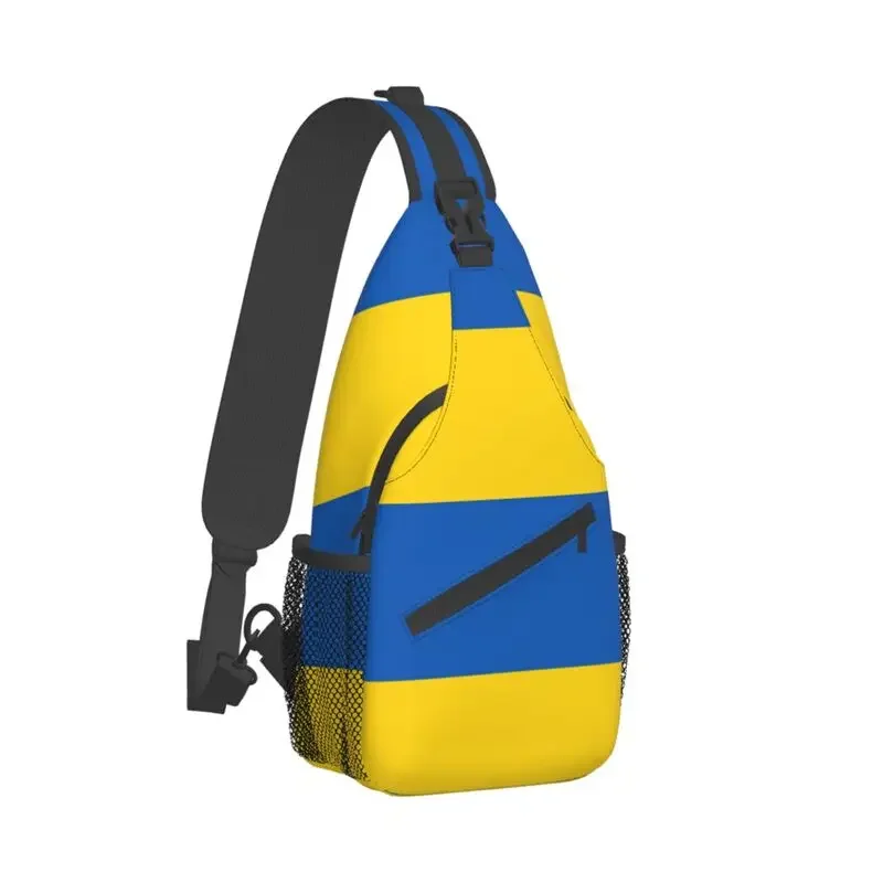 Flag Of Ukraine Sling Crossbody Backpack Men Custom Shoulder Chest Bag for Travel Hiking Daypack