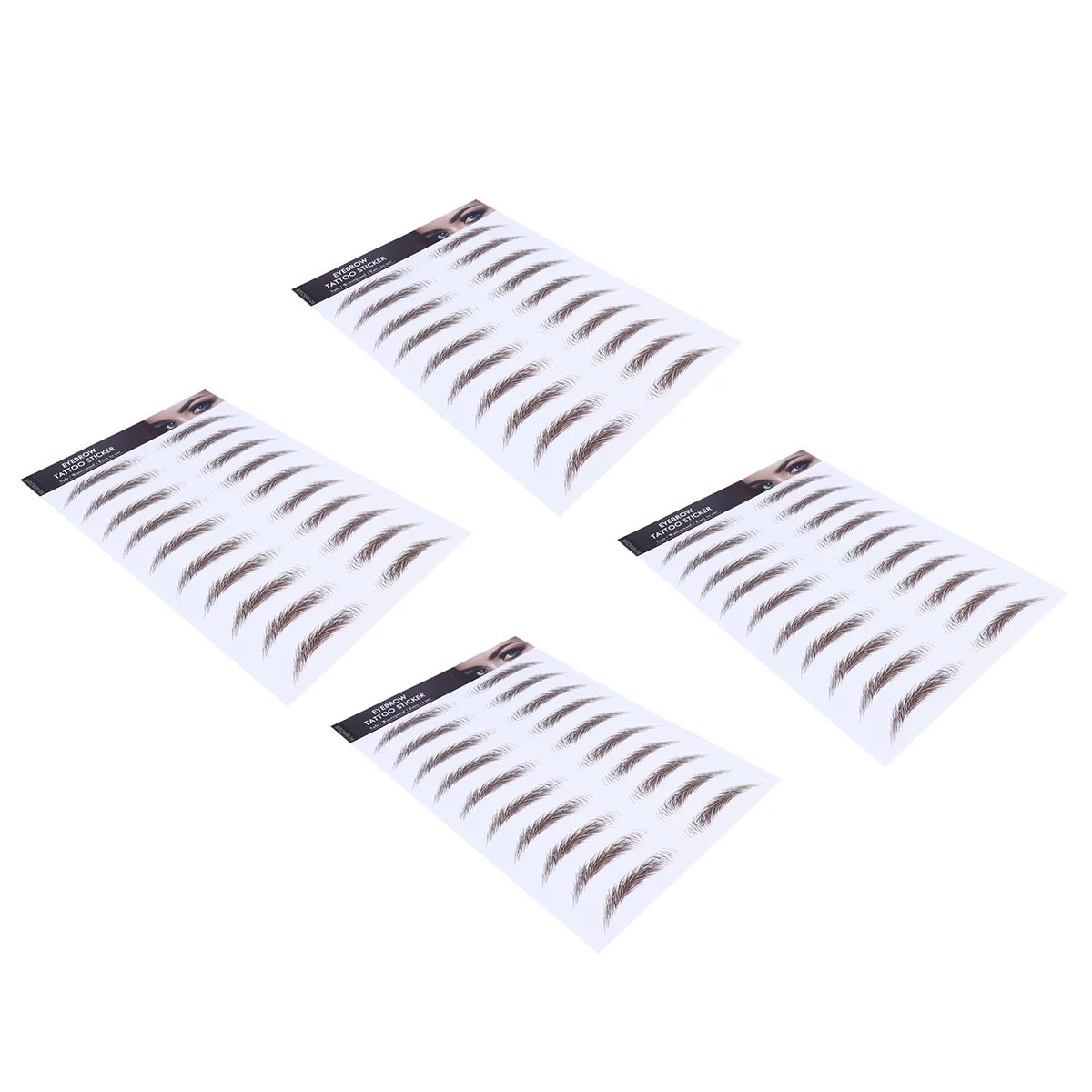 

4Pcs False Eyebrows Cosmetics Water Transfer Eyebrow Sticker 6D Hair-Like Reusable Waterproof Long-Lasting for All Face Shapes