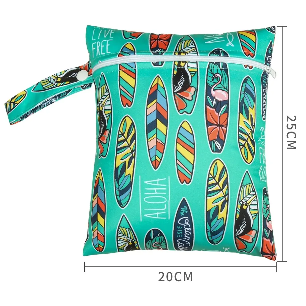 إعادة تدوير صديقة للبيئة قابلة للغسل من بورورو، حقيبة حمل مقاومة للماء، حقيبة مبللة لتخزين الحفاضات القماشية، تخزين الغابات المطيرة في الهواء الطلق