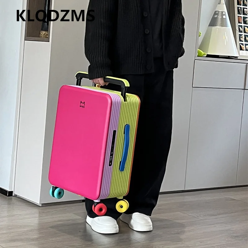 KLQDZMS 20-Zoll-Koffer aus ABS + PC, Trolley-Koffer mit großem Fassungsvermögen, Damen-Boarding-Box, Herren-Passwortbox mit Rollen, Rollgepäck