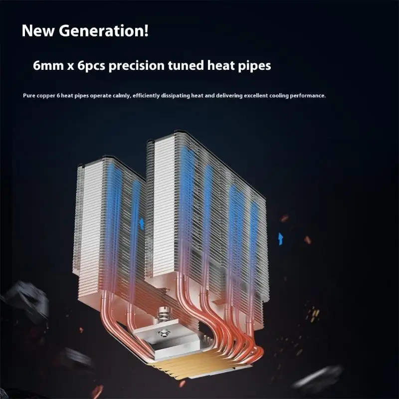 

31BA Quiet Operation CPU Air Coolers 145mm Height 6Thermal Tube 4Pin PWM Control ARGB Lighting For LGA1851/1700/1200/115x