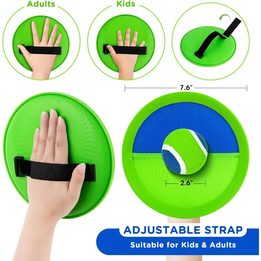 Toss and Catch Ball Game Outdoor Beach Pool Toys for Games 6 Paddle 3 Balls Pool Beach Lawn Yard Games 3 4 5 6 7 8+ Year Old To