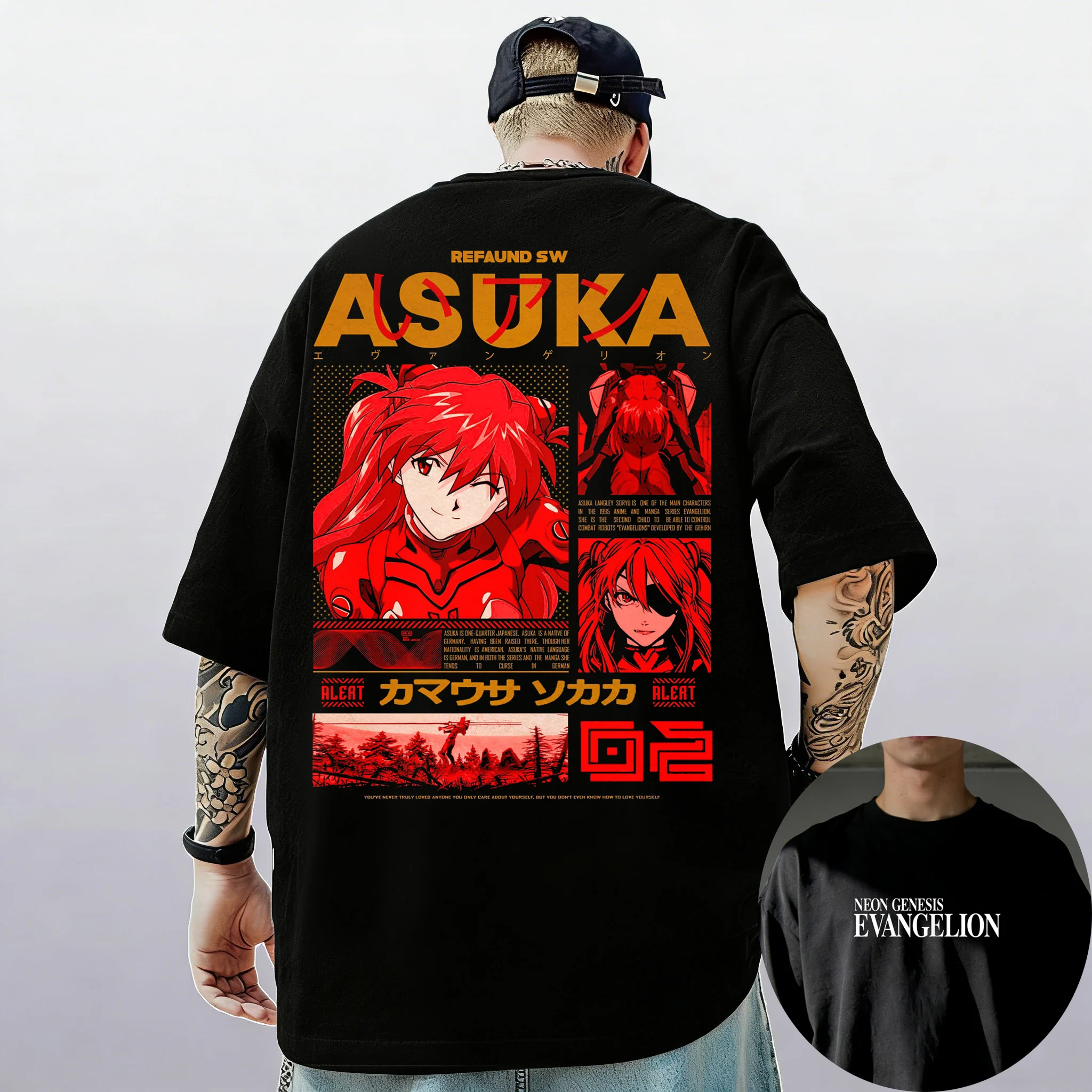 

Neon Genesis Evangelion Ayanami Rei Asuka Classic Style Short Sleeve T-shirt Men Women 2026 Summer Parent-Child Cotton Tee Tops