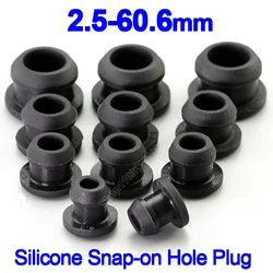 Silicone Rubber Snap-on Hole Plugs 2.5 3 3.5-60.6mm Blanking End Caps Seal Stopper Pipe Tube Inserts Bung Black/Grey/Clear/White