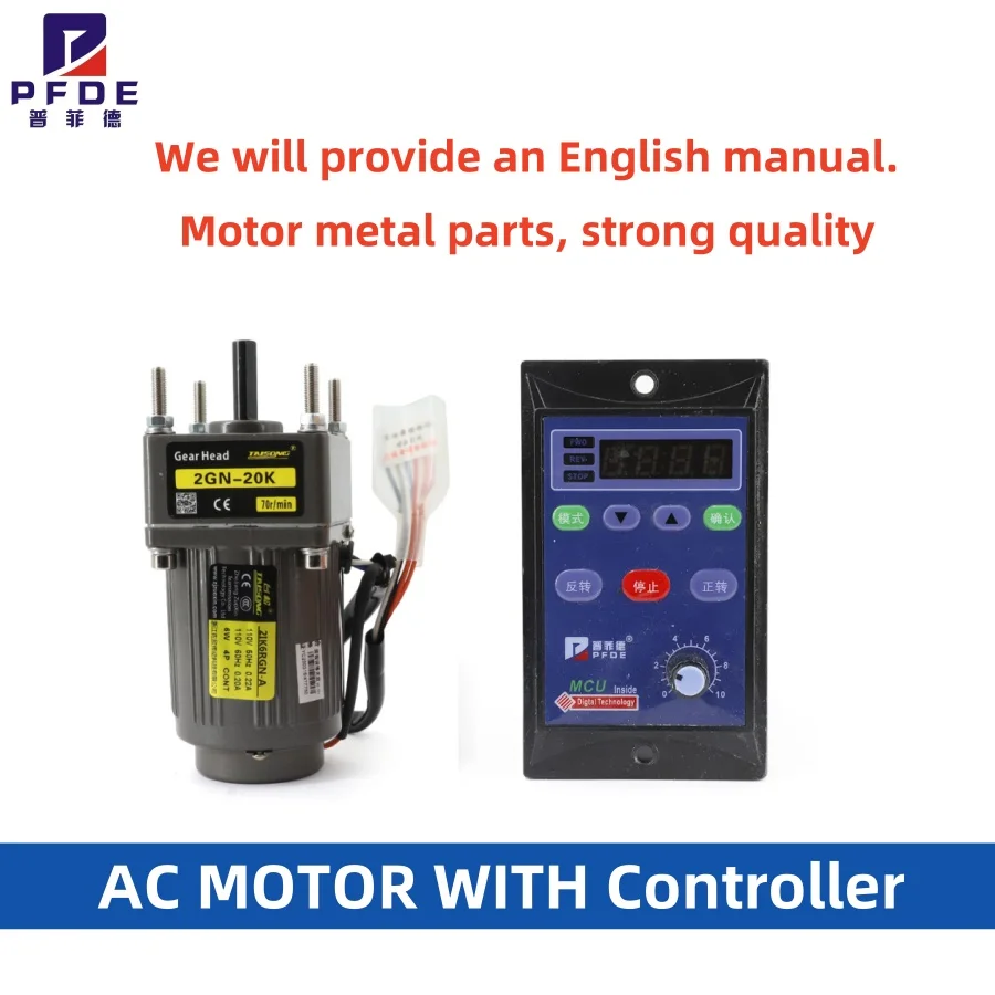 

6W 220V110V AC Gear Reducer Motor 6.9RPM-415RPM 2IK6GN-C 2GN15K with UX-52 Digital Speed Governor CW CCW Single-Phase Motors