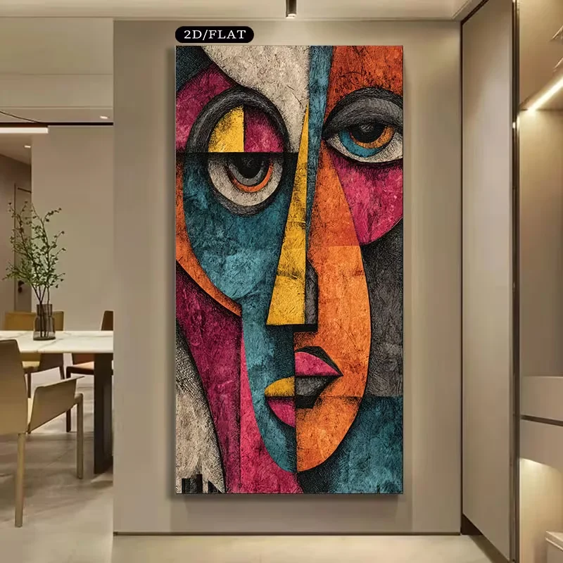 1pc frameless Canvas Painting 2D Flat, 2D Flat, 1pc Large Frameless Modern Mural Canvas Art Measuring 27.5 by 55.1 Inches Or 70
