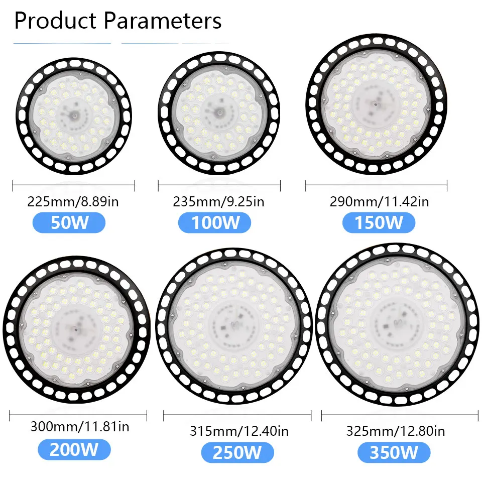 Imagem -02 - Luz Alta Brilhante Super da Baía do Ufo Comercial Impermeável Industrial Garagem Lâmpadas da Oficina Ac220v 50w 100w 150w 200w 300w