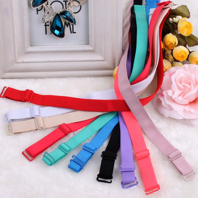 1.2cm Multi Color Sexy Straps For Bra Strap Sexy Hooks Underwear Accessories Elastic Slip Shoulder Straps Adjustable Women 1.5cm
