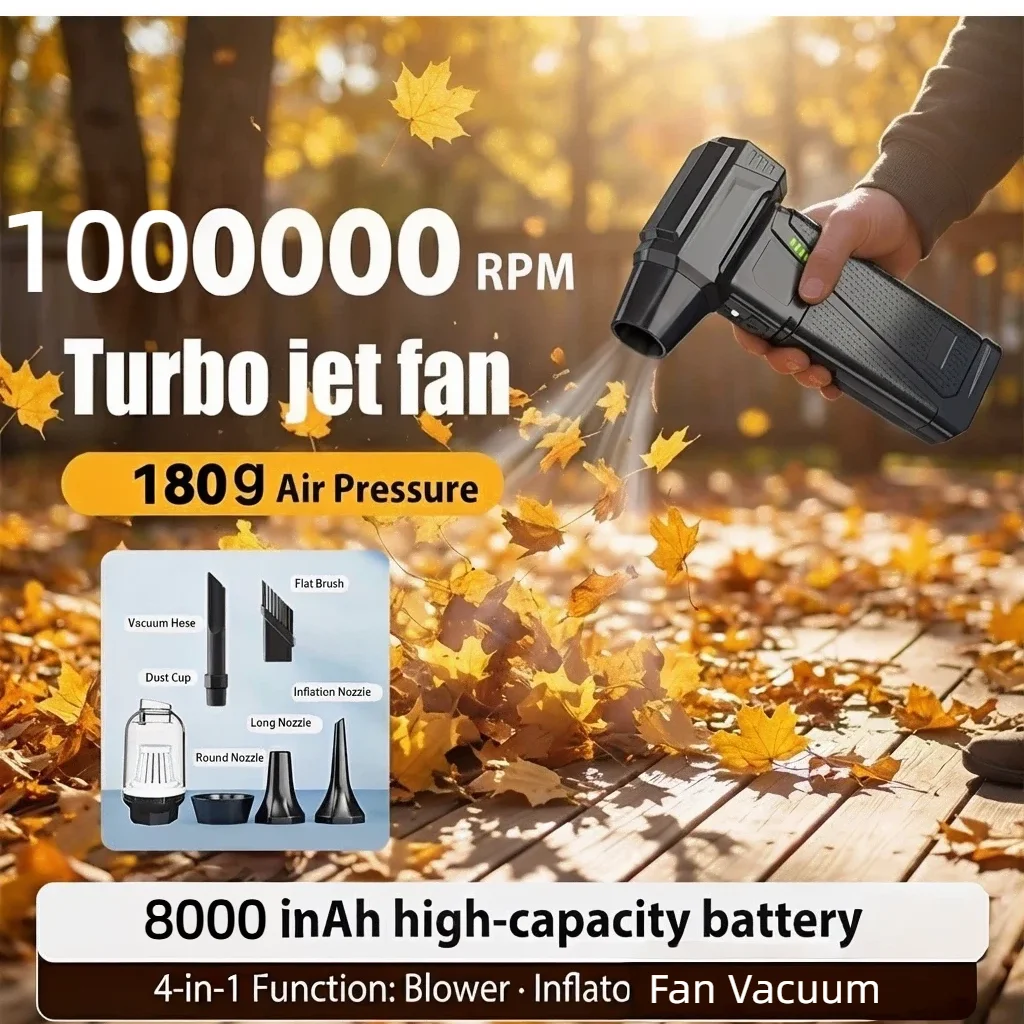 

New 1000000RPM Jet Fan Strong Portable Power Handheld Dust Elimination Computer Hurricane Storm Source Turbo Jetfan LED