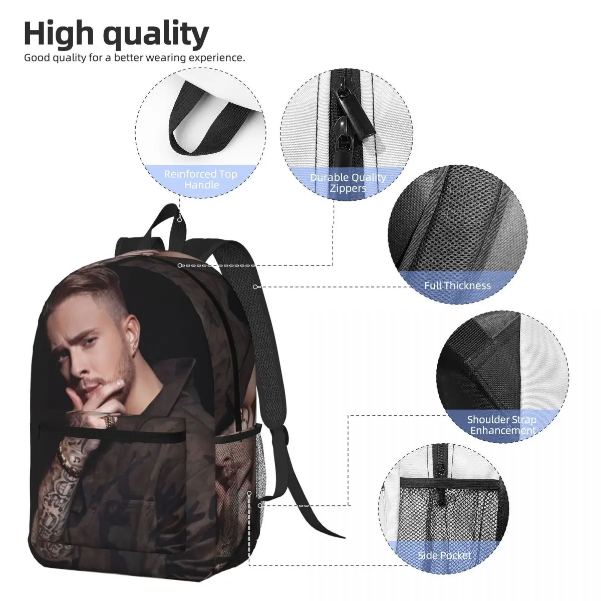 Custom Egor Kreed Russian Rapper Backpack Boys Girls BookBag Children School Bag Laptop Shoulder Bags for Men Women