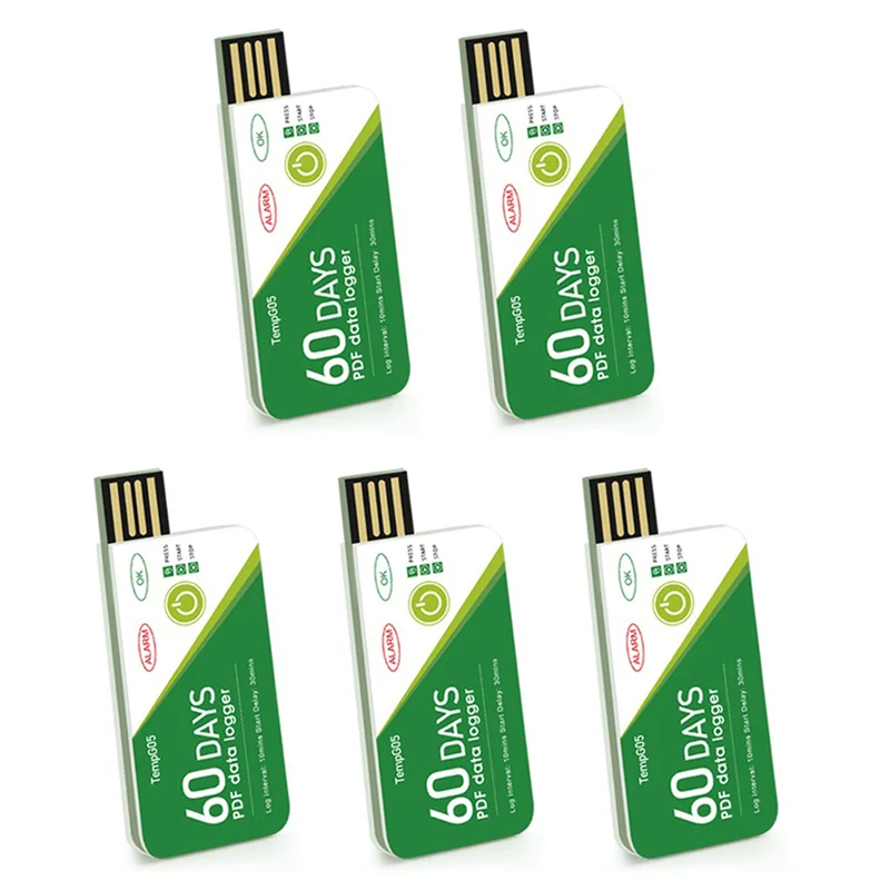 BNVN-5X 60 Days USB Temperature Data Logger -30 ℃-+60 ℃ Report With App IP67 Disposable High-Precision Recorder With Warning