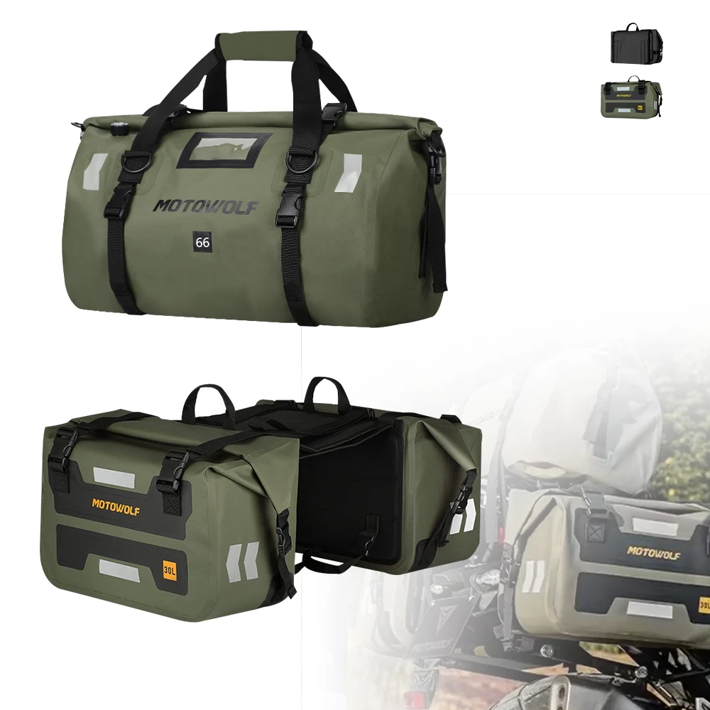 Universal Motorcycle Waterproof Tail Bags Helmet Durable Rear Moto Seat Bag High Capacity Riding Motocross Travel Outdoor Bag