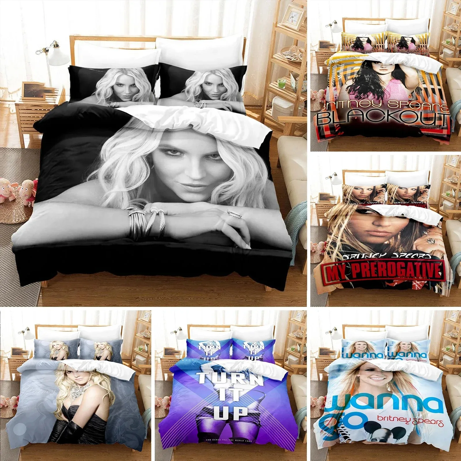 

3D Printed Britney Spears Bedding Set Duvet Cover Bedroom Comforter Cover Single Twin King Size Quilt Cover Home Textile