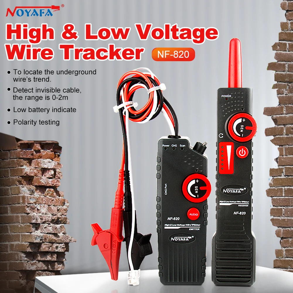 Noyafa-Metro Cable Tracker, alta e baixa tensão Wire Tracker, Anti-interferência, Cable Locator, Network Line Finder