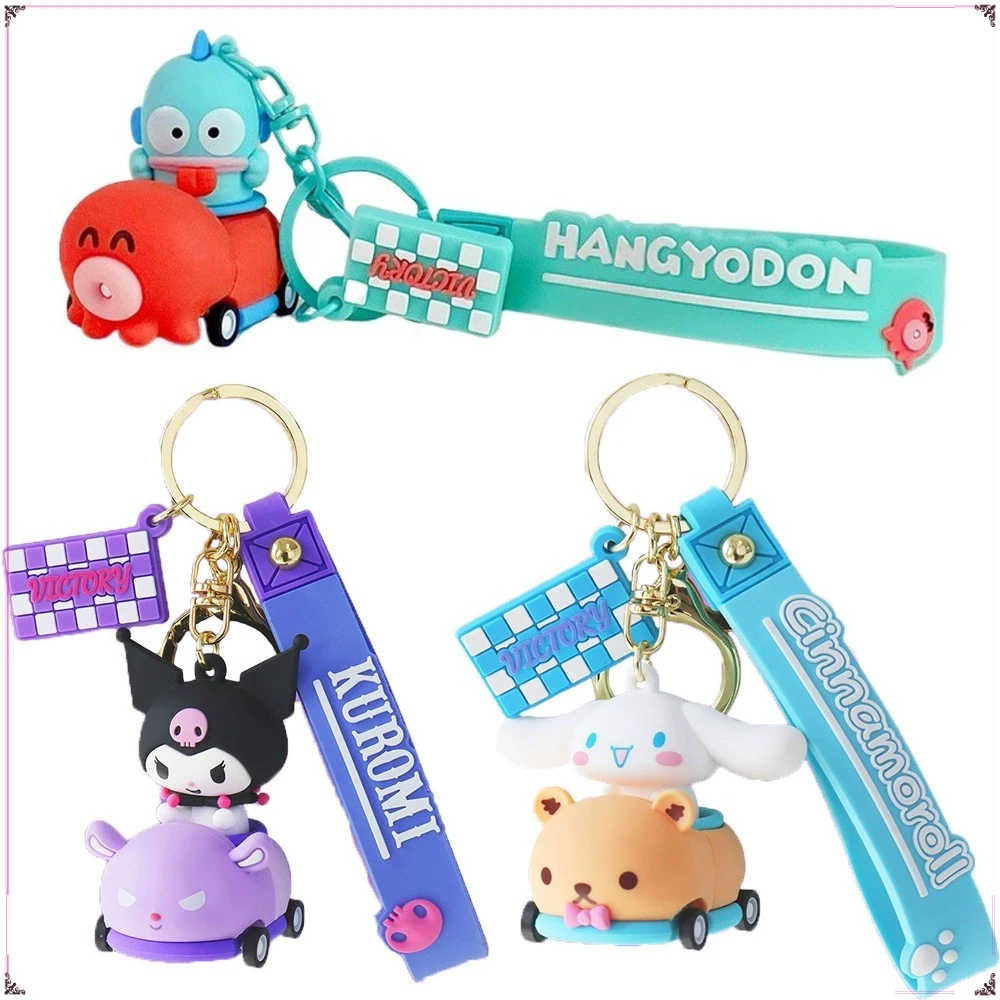 

Sanrio Genuine Car Keychains Cartoon Doll Backpack Pendant Keyrings Decorative Accessories Kids Creative Gifts Multiple Options