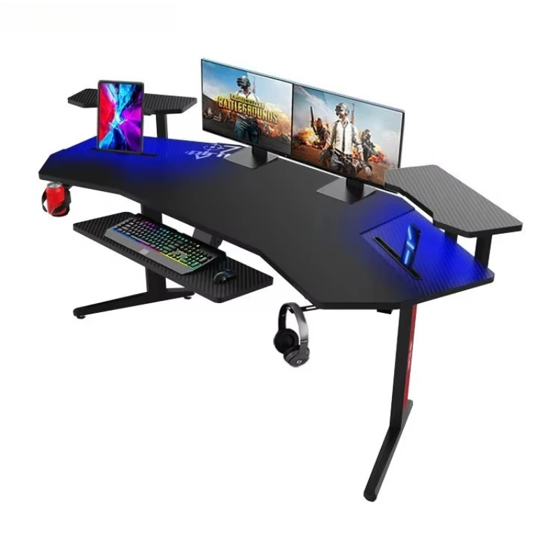 

Column height adjustable lifting gaming computer desk LED with symphonic ambient light
