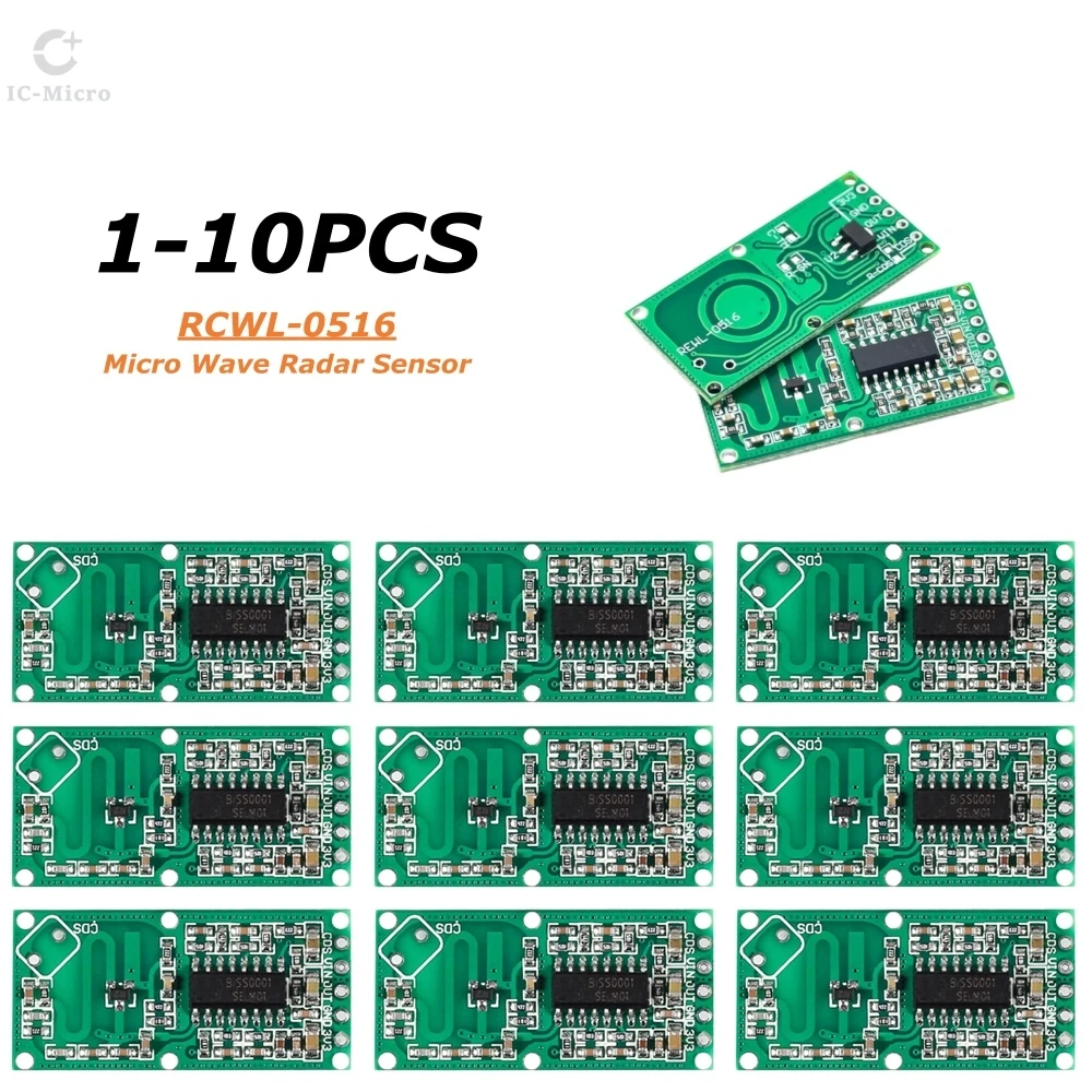 1/10pcs RCWL-0516 Micro Wave Radar Sensor Switch Board RCWL 0516 Microwave Human Body Induction Intelligent Module Output 3.3V
