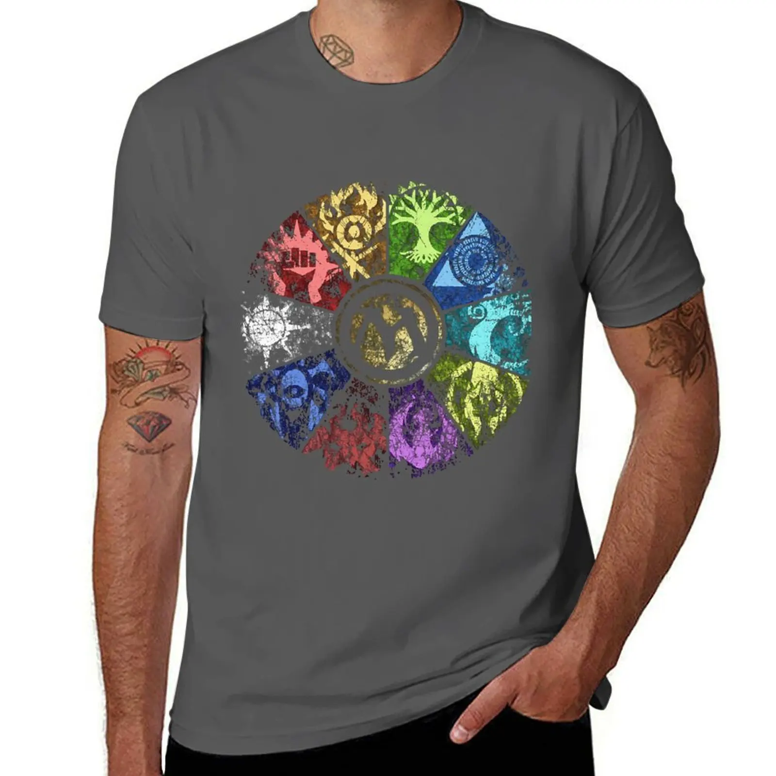 

MTG Faded Guild Wheel T-Shirt Soft Basic Cotton Short Sleeve Tee
