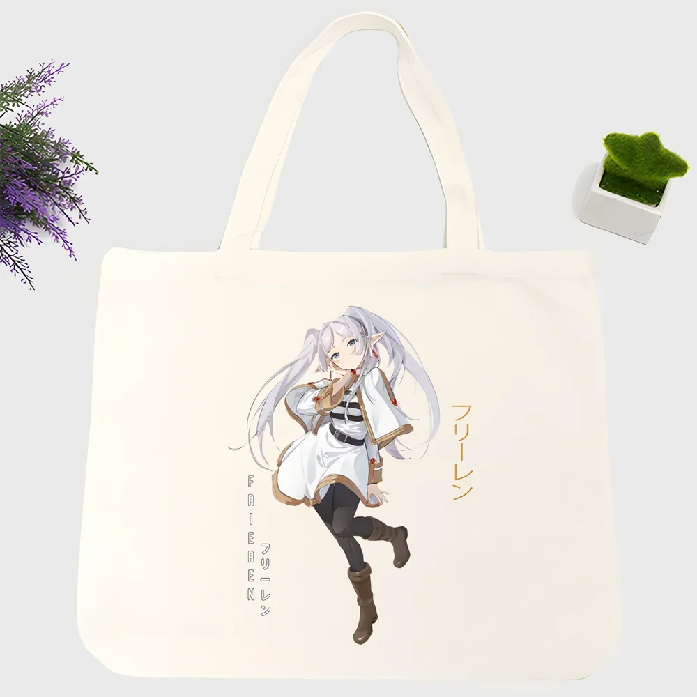 Frieren حقيبة تسوق نسائية جديدة للمتسوقين صديقة للبيئة من القماش القطني للمتسوقين حقيبة Bolsas De Tela للتسوق قابلة لإعادة الاستخدام Sacolas