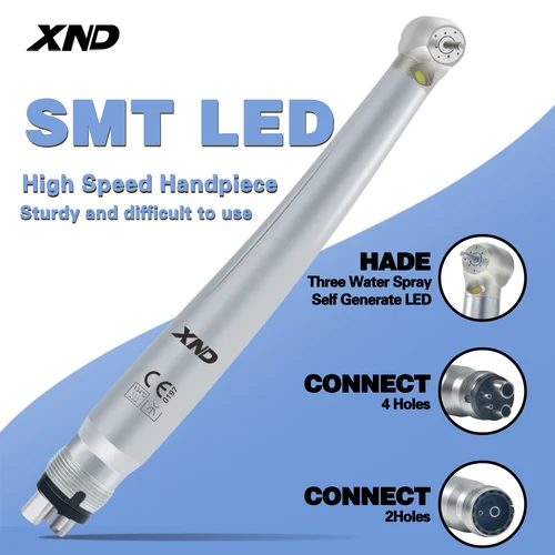 Imagen 1 del producto XND-piezo de mano Dental de alta velocidad con luz LED mejorada, cabezal de acero inoxidable, cuatro pulverizadores de agua, herramientas de corte para dentista de 2/4 agujeros