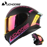 815 Uchoose DOT aprobado casco de cara completa Crash Moto equipo de protección hombres mujeres Flip Up casco motocicleta doble visera solar