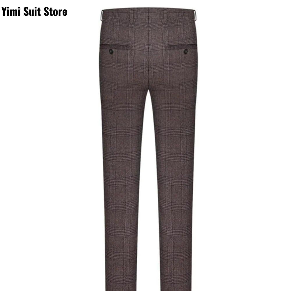 الرجال البدلة مجموعة منقوشة 3 قطع شال التلبيب واحدة الصدر الدعاوى لحفل زفاف العريس الأعمال الزفاف الذكور الملابس سترة سترة بانت #5