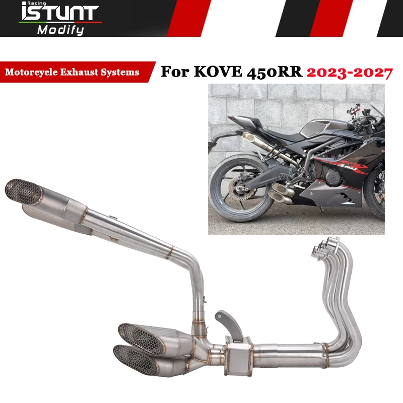 Motorcycle Full Systems Exhaust Slip On For KOVE 450RR 450 RR 2023-2027 Front Link Pipe Escape 4 Muffler With Enhanced Pressure