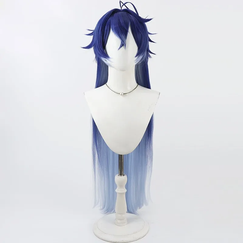 Kyryll Chudomirovich Flins 코스프레 가발 85cm 블루 그라데이션 가발 내열성 합성 가발 할로윈 카니발 파티 의상