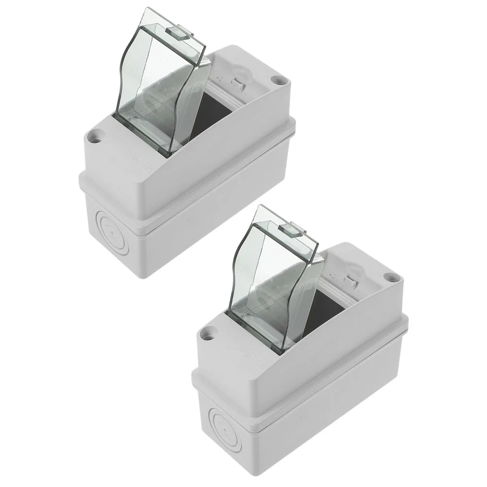 2 Pcs Way Distribution Box Electrical Boxes Plastic Water Proof Small Consumer Unit Weather White