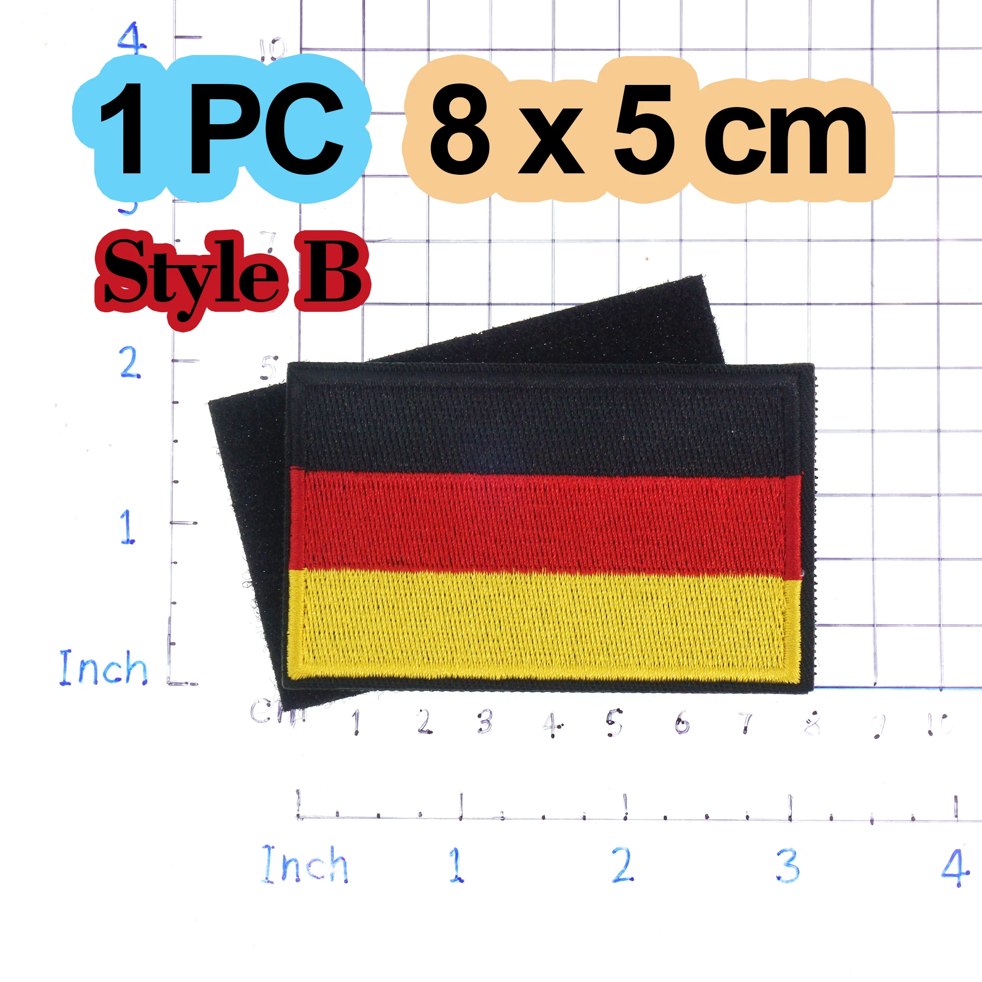 5PCS/1PC Deutsche Flagge Gestickter Aufnäher Deutschland Haken & Schleife Schulter Abzeichen Applikation Eisen Auf für Kleidung Zubehör